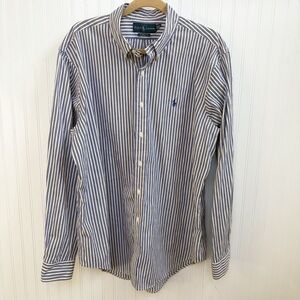 Ralph Lauren Blue Yellow & White Stripe Long Sleeve Button Down Shirt Men’s XL